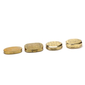 A Group of Four Dutch Brass Tobacco Boxes