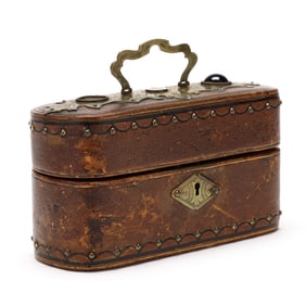 Continental Leather Cased Scent Bottle Set