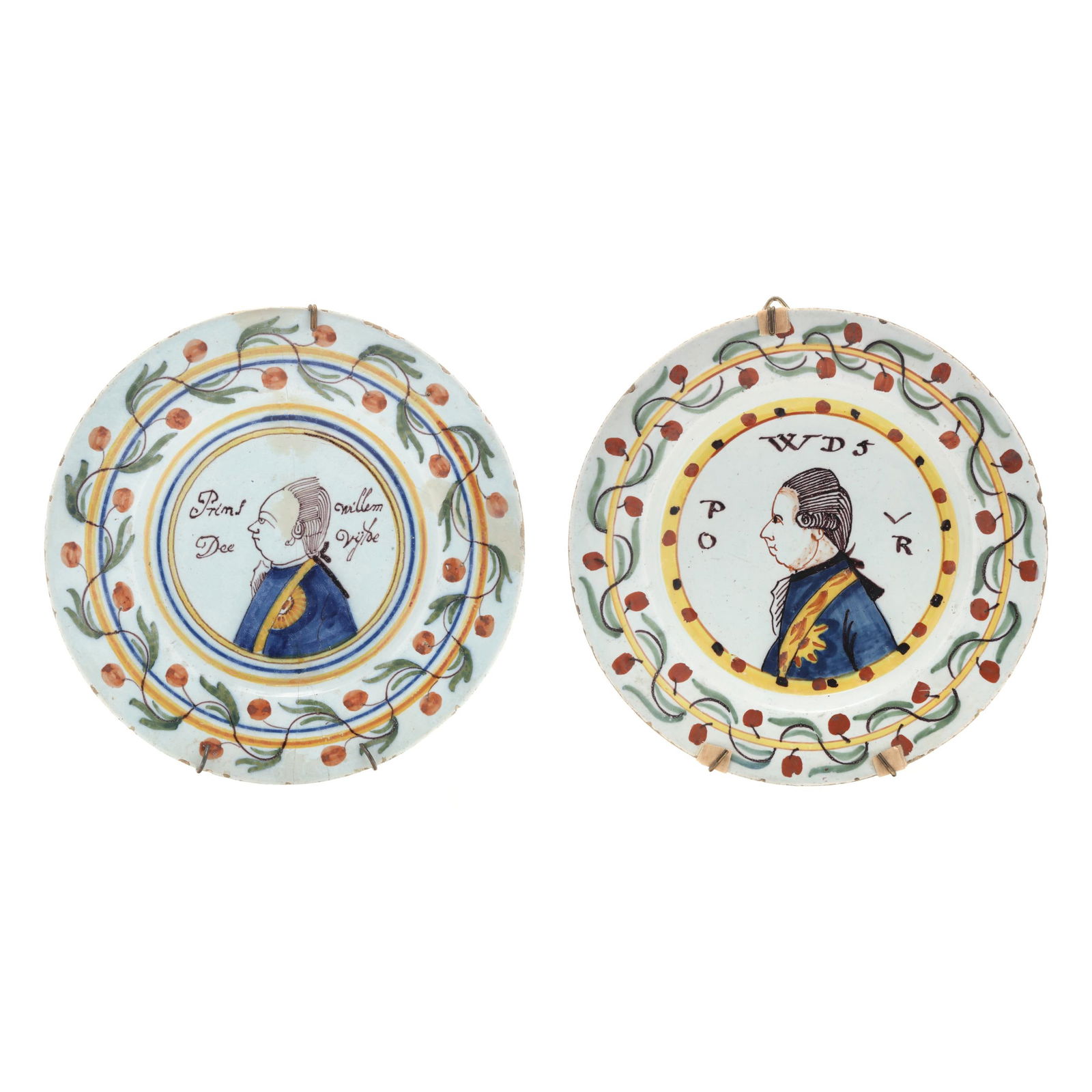 Two 17th-Century Delftware Orangist Portrait Plates (1 of 5)