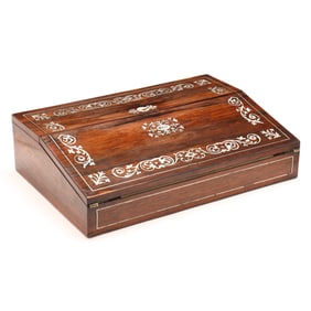 Antique English Inlaid Rosewood Lapdesk