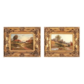 A Near Pair of English School 'Chocolate Box' Paintings