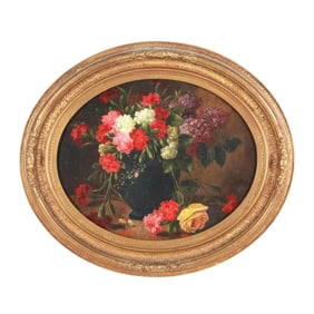 F. Romberg (circa 1900), Still Life with Roses and Carnations