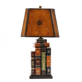 Maitland Smith Leather Wrapped Faux Book Table Lamp
