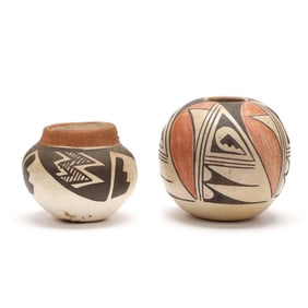 Two Miniature Pueblo Pots, signed