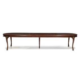 Karges, Rococo Style Carved and Inlaid Dining Table with Leaves