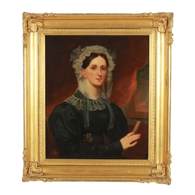 American School (Mid-19th Century), Portrait of a Woman with a Lace Bonnet