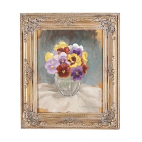 Annyce Alvarez (NC, 1931-2012), Still Life with Pansies