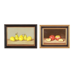 Patti Zeigler (American), Two Still Life Paintings of Fruit