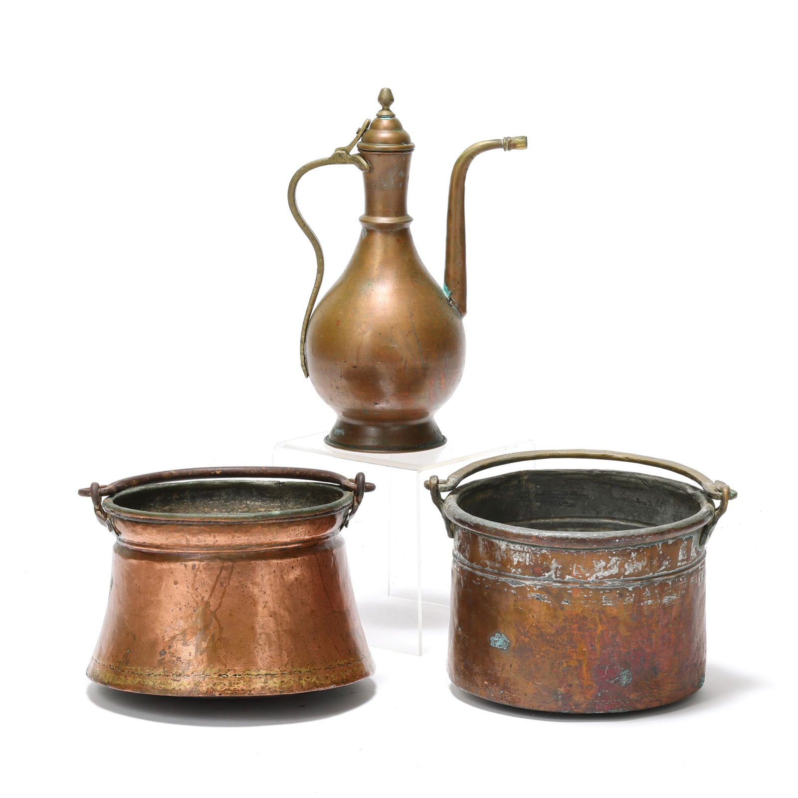 Three Antique Copper and Brass Vessels (1 of 7)