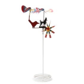 Vollis Simpson (NC, 1919-2013), Folk Art Whirligig with Poodle and Cardinal