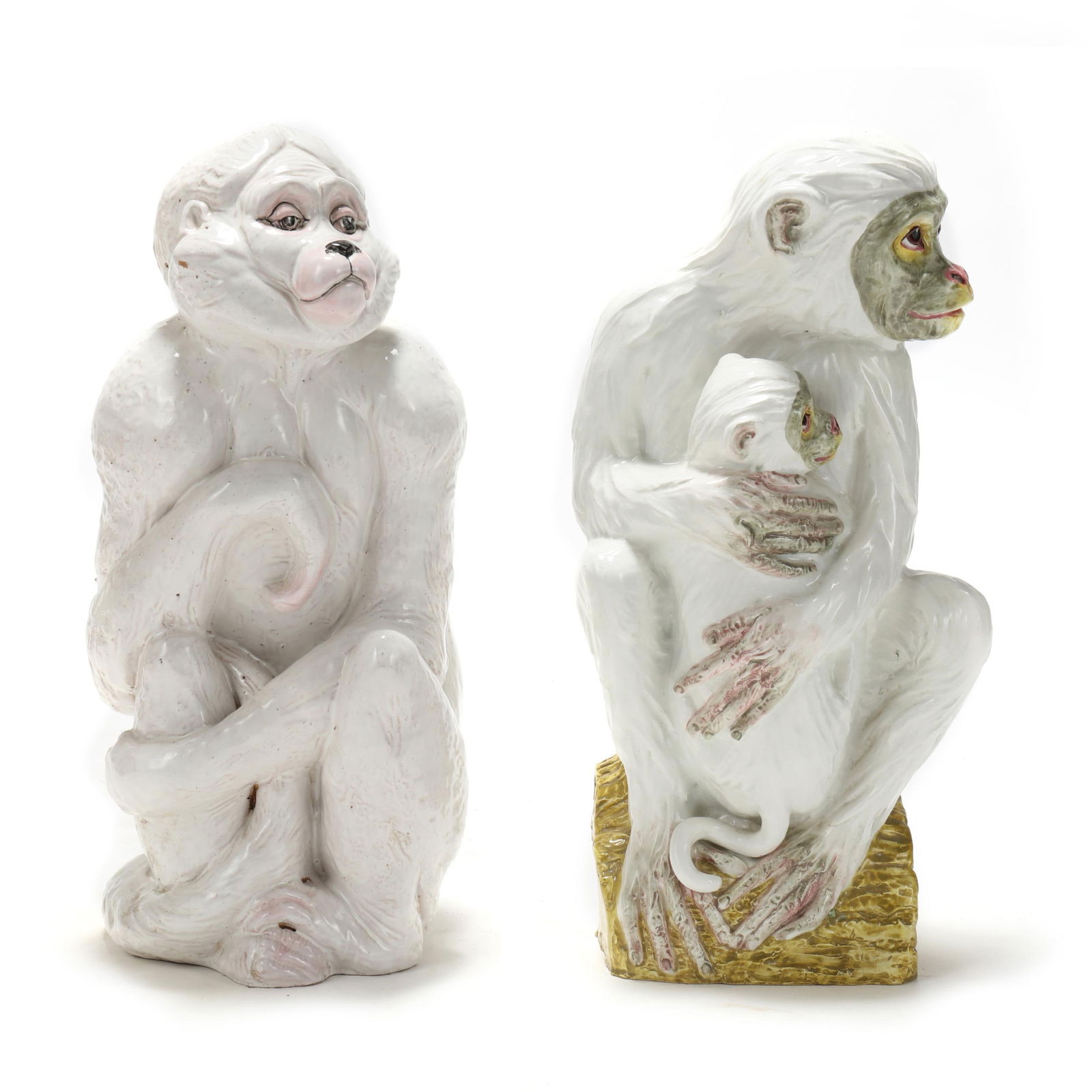 Pair of Ceramic Monkeys Table Lamps with Shades (1 of 19)
