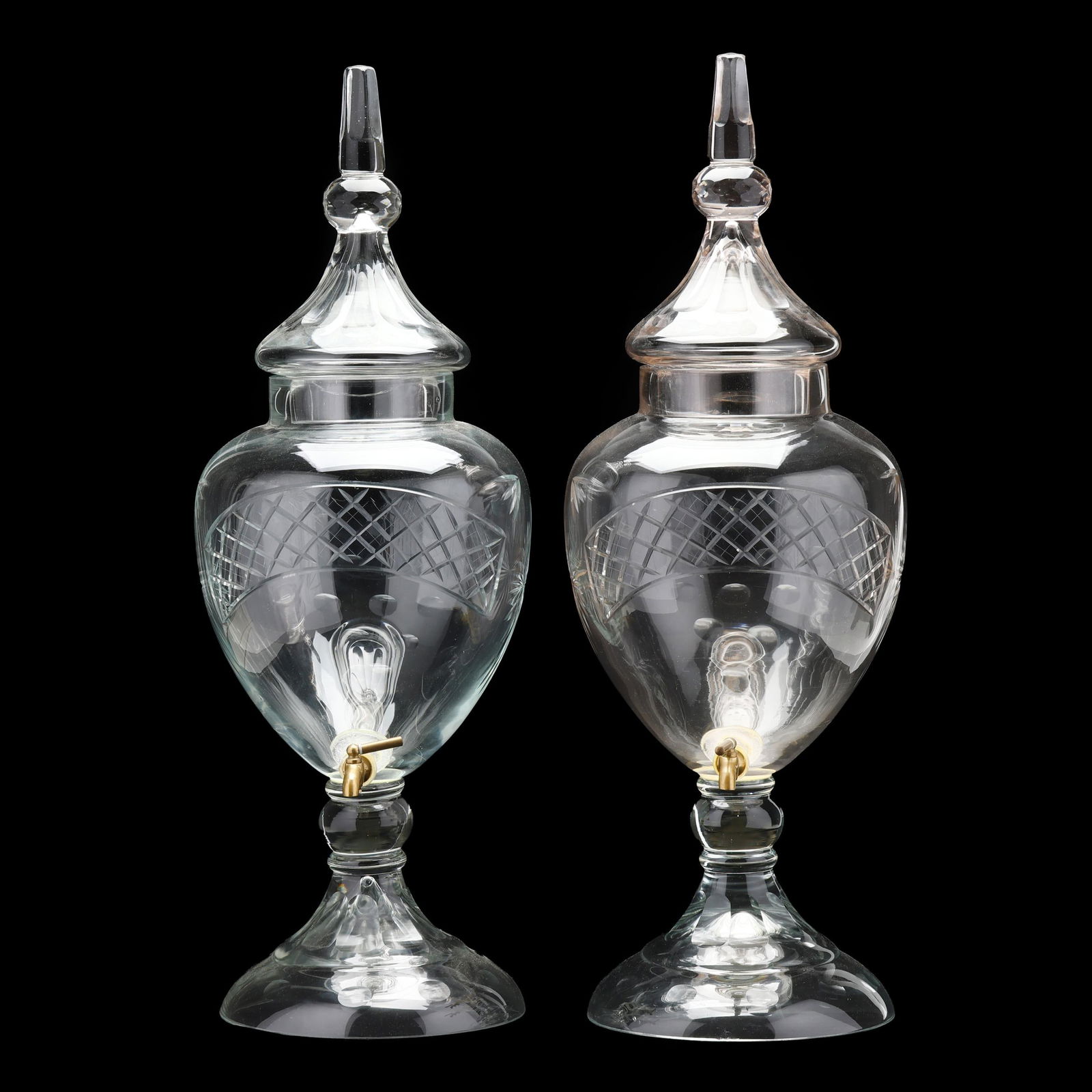 Pair of Large Cut Glass Dispensers (1 of 7)