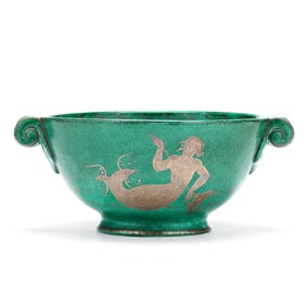 Wilhelm Kage (Swedish, 1889-1960) for Gustavsberg, Argenta Dual Handled Bowl