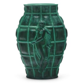 Attributed Curt Schlevogt, Art Deco Ingrid Malachite Vase