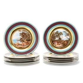 Royal Vienna, Ten Cabinet Plates with Scenes from the Odyssey