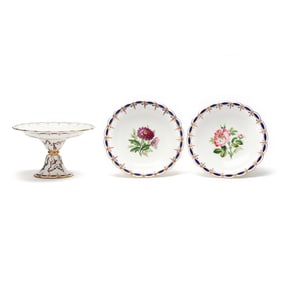 Three Antique Minton Porcelain Compotes