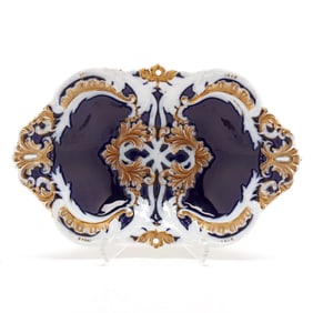 Meissen Rococo Style Cobalt and Gilt Porcelain Bowl