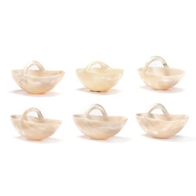 Vintage Tesoro's Set of Six Mother of Pearl Serving Baskets