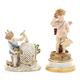 Two Antique Meissen Porcelain Figures
