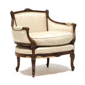 Louis XVI Style Carved Oversized Bergere
