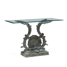 Neoclassical Style Bronze and Glass Console Table