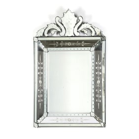 Vintage Venetian Etched Glass Mirror