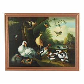 A Chelsea House Decorative Painting of Waterfowl