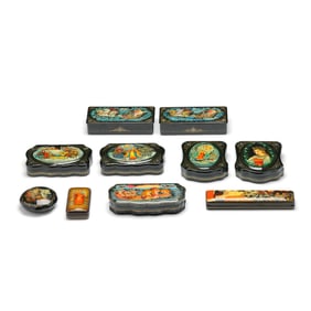 Ten Russian Lacquer Boxes