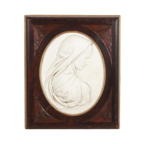 Italian School (late 19th century), Carved Marble Relief of the Madonna
