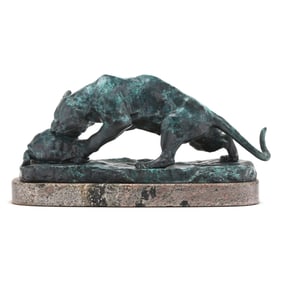 Georges Gardet (France, 1863 -1939), Tiger Devouring a Turtle