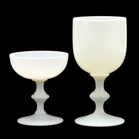 Attributed Carlo Moretti, Set of (16) Opaline Glasses