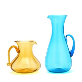 Two Blenko Glass Pitchers