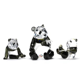Three Swarovski Crystal Pandas