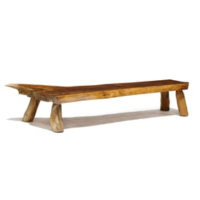 American Craft Walnut Live Edge Long Coffee Table