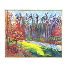 Kim Kesterson Trone (NC), Autumn Landscape with Figure