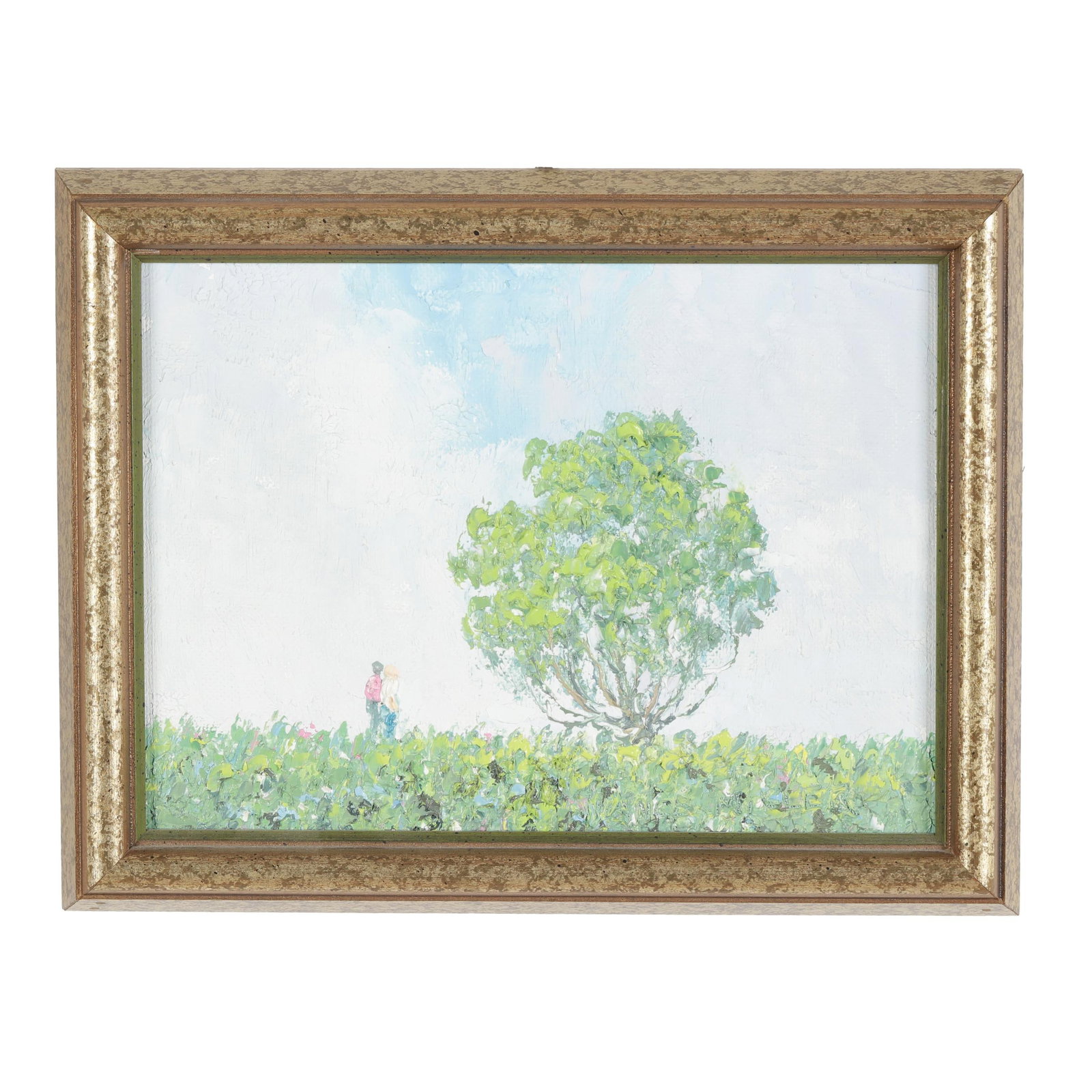 Vance Miller (American, 1912-2002), Summer Love: Vance Miller (American, 1912-2002), Summer Love oil on canvas board, signed at lower right, framed. Frame dimensions 7 1/4 x 9 1/2 in. Born in Princeton, West Virginia, James Vance Miller was a self t