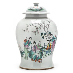 A Large Chinese Porcelain Temple Jar