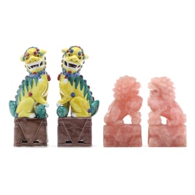 Two Pairs of Chinese Decorative Foo Lions