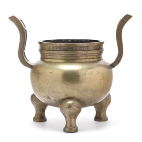 An Asian Brass Archaic Style Censor