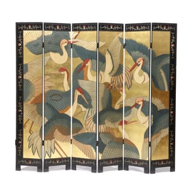 Chinese Six Panel Floor Screen