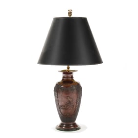A Japanese Bronze Vase as Table Lamp