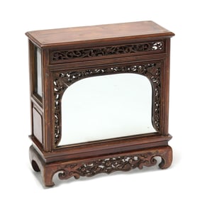 Chinese Carved Wood Diminutive Shrine Cabinet