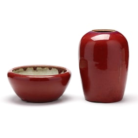 Two Chinese Sang de Boeuf Vessels