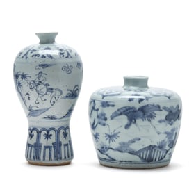 Two Chinese Blue and White Porcelain Vases