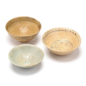 Three Chinese Glazed Bowls