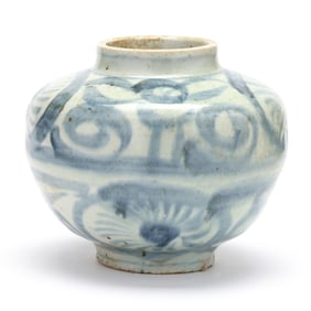 An Asian Jar with Blue Decoration
