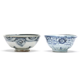 Two Vietnamese Blue and White Porcelain Bowls