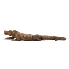 Southeast Asian Large Carved Wood Komodo Dragon