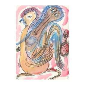 Thornton Dial (American, 1928-2016), Untitled (Woman, Bird, and Snake)