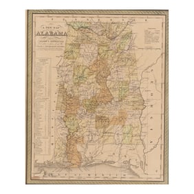 Mitchell's Detailed Map of Alabama